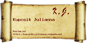 Kupcsik Julianna névjegykártya