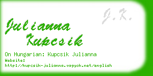 julianna kupcsik business card